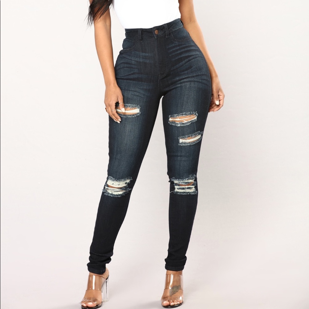 Fashion Nova Osanna Skinny Jeans - Dark Denim 9